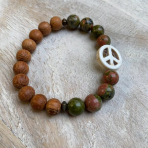 Peace | Kids Unakite Jasper Diffuser Bracelet